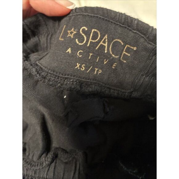 Lspace Active Black Challenger Pants Wide Leg Blue Stripe Xs - Picture 7 of 9